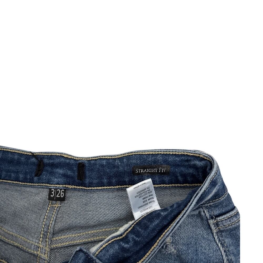 Judy Blue Jeans Straight Fit Distressed Fray Bottom Jeans Size Women's 3 | 26 - Picture 5 of 5